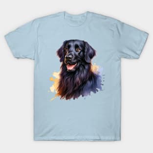 Flat-coated Retriever Watercolor - Beautiful Dog T-Shirt